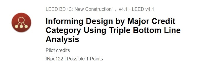 Informing Design by Major Credit Category Using Triple Bottom Line Analysis